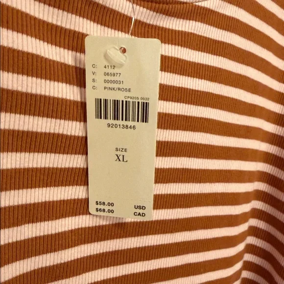 Maeve brown & White Striped Tee with Blue Trim - Picture 5 of 8